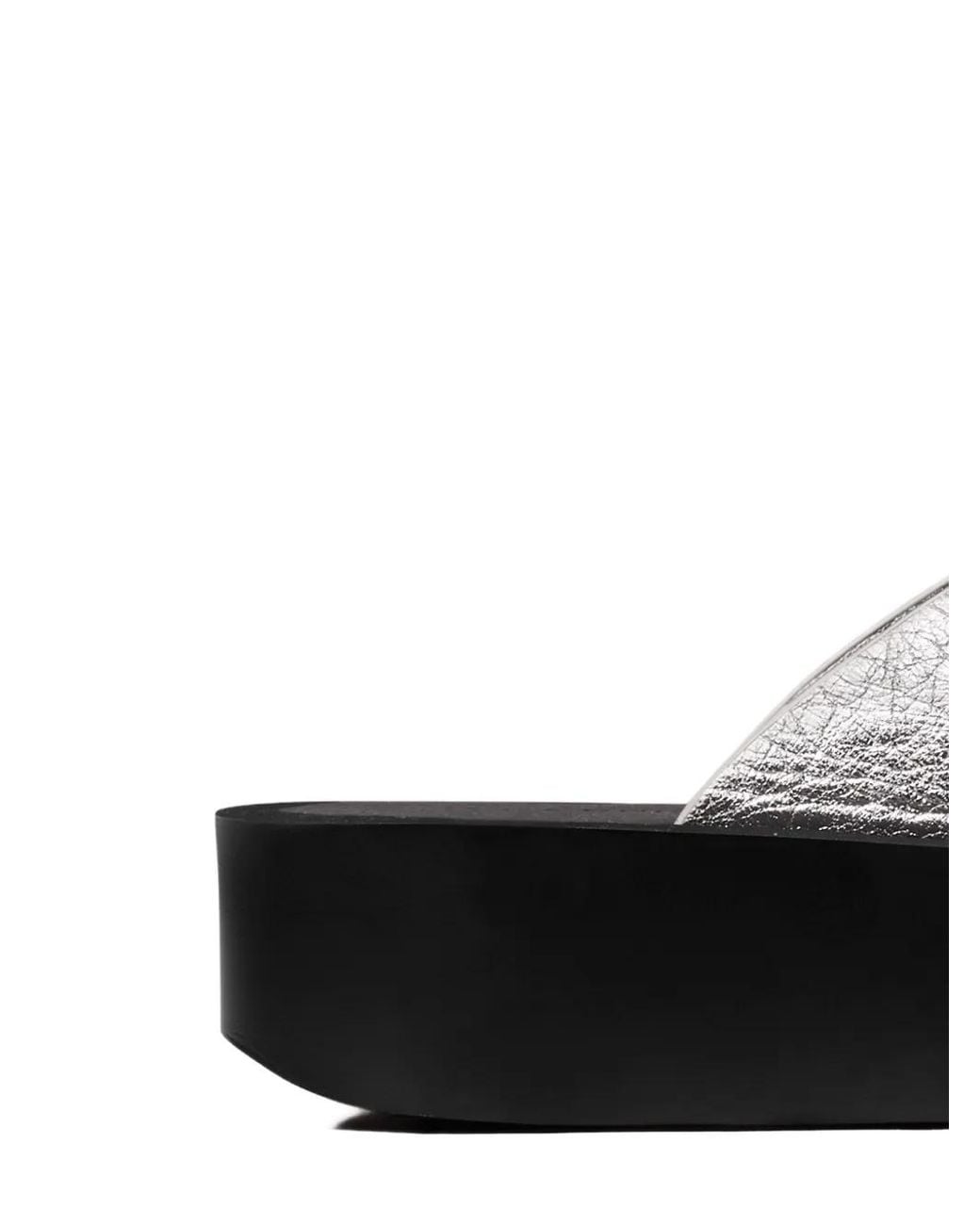 Tory Burch White Crinkle-Effect Platform Sandals