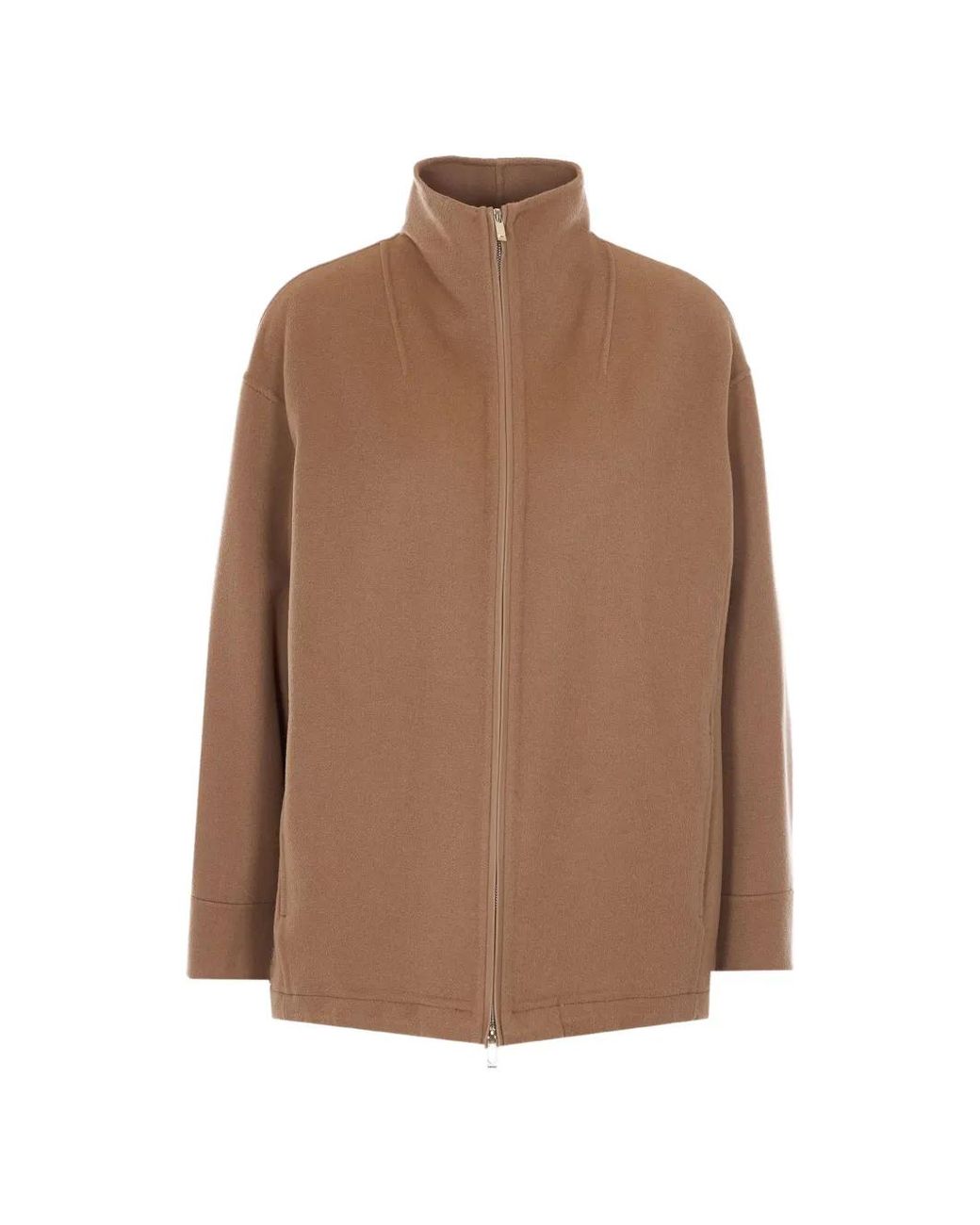Max Mara Brown Mstpino High-Neck Jacket