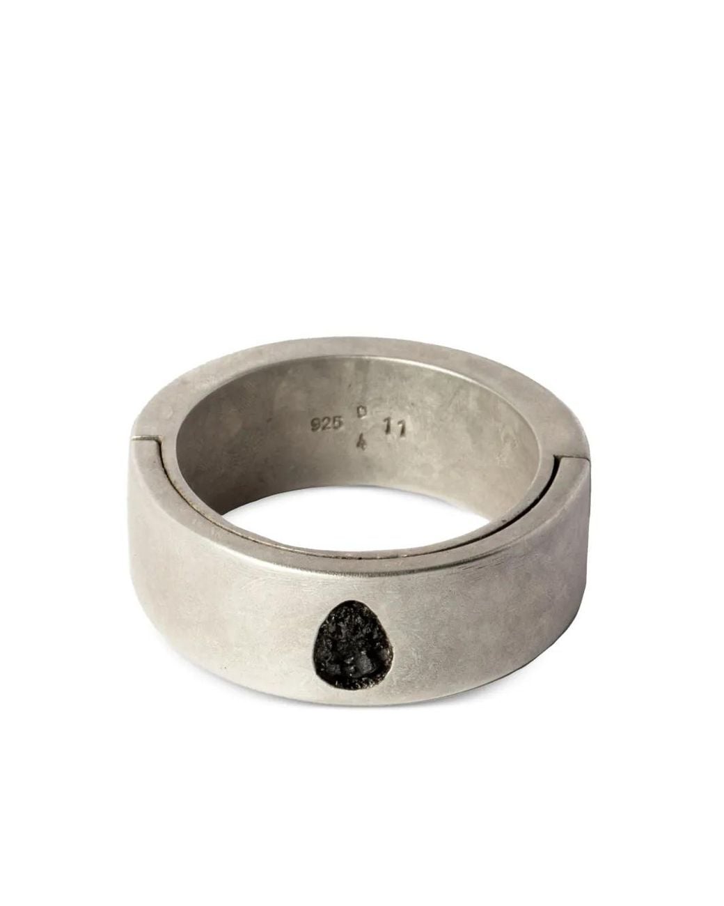 Parts Of 4 Metallic Sterling Silver Black Diamond Ring