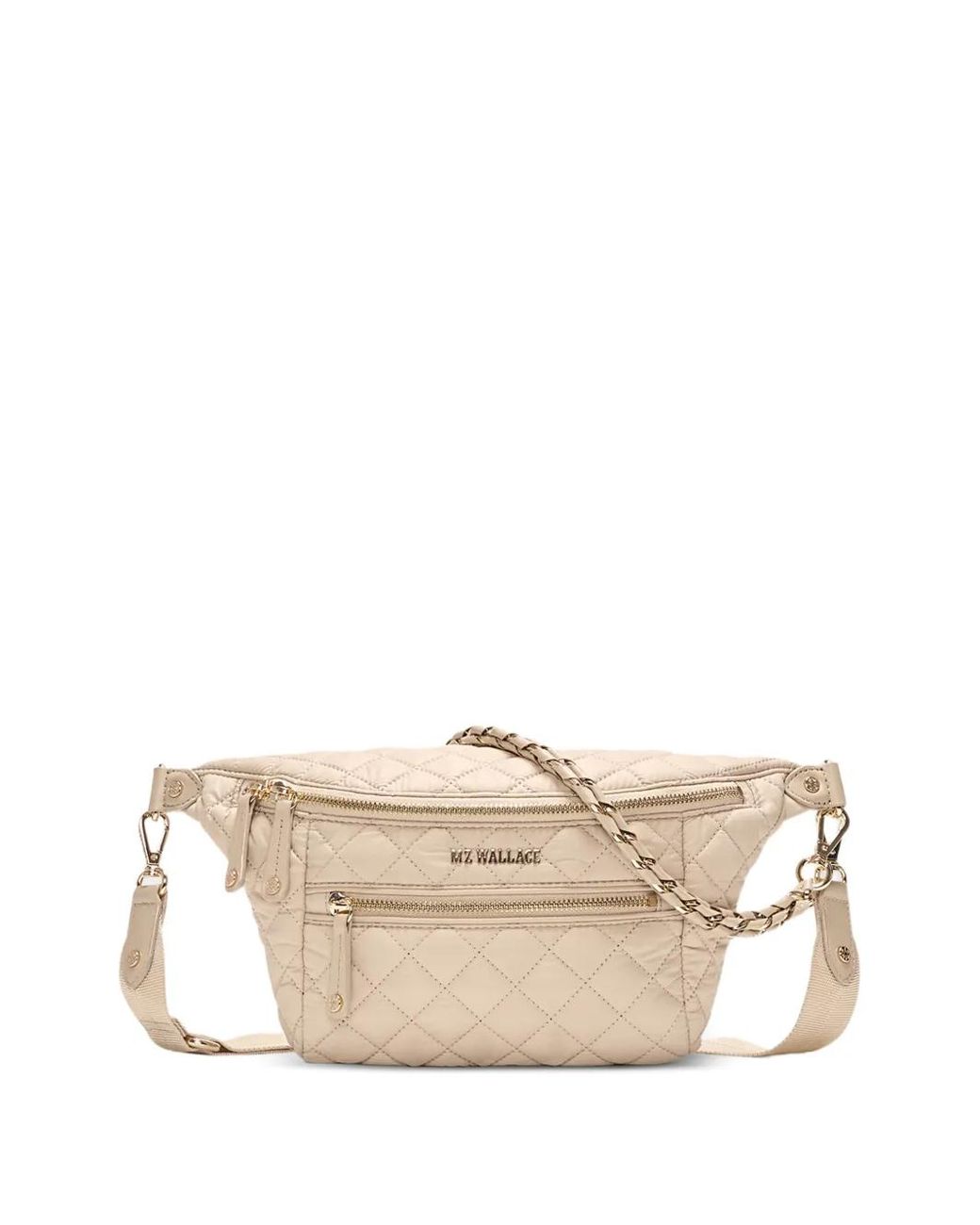 MZ Wallace Natural Quilted Crosby Crossbody Sling Bag