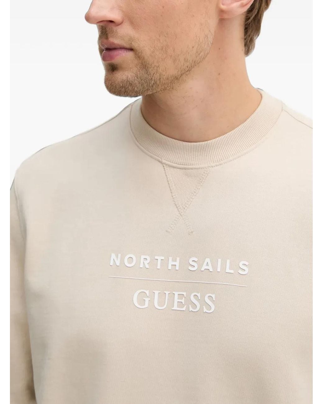 Guess White X North Sails Regular Fit Sweatshirt for men