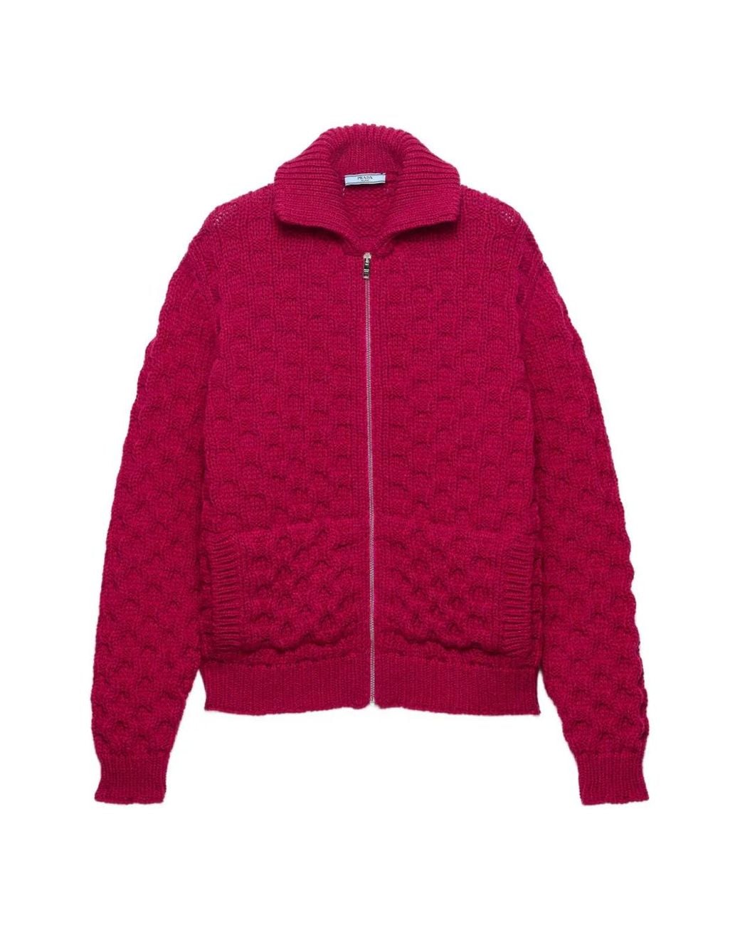 Prada Red Wool Cardigan