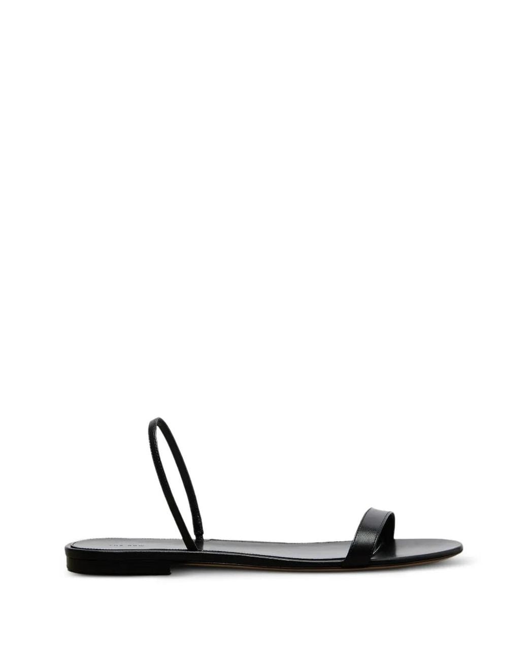 The Row White Ella Flat Sandals