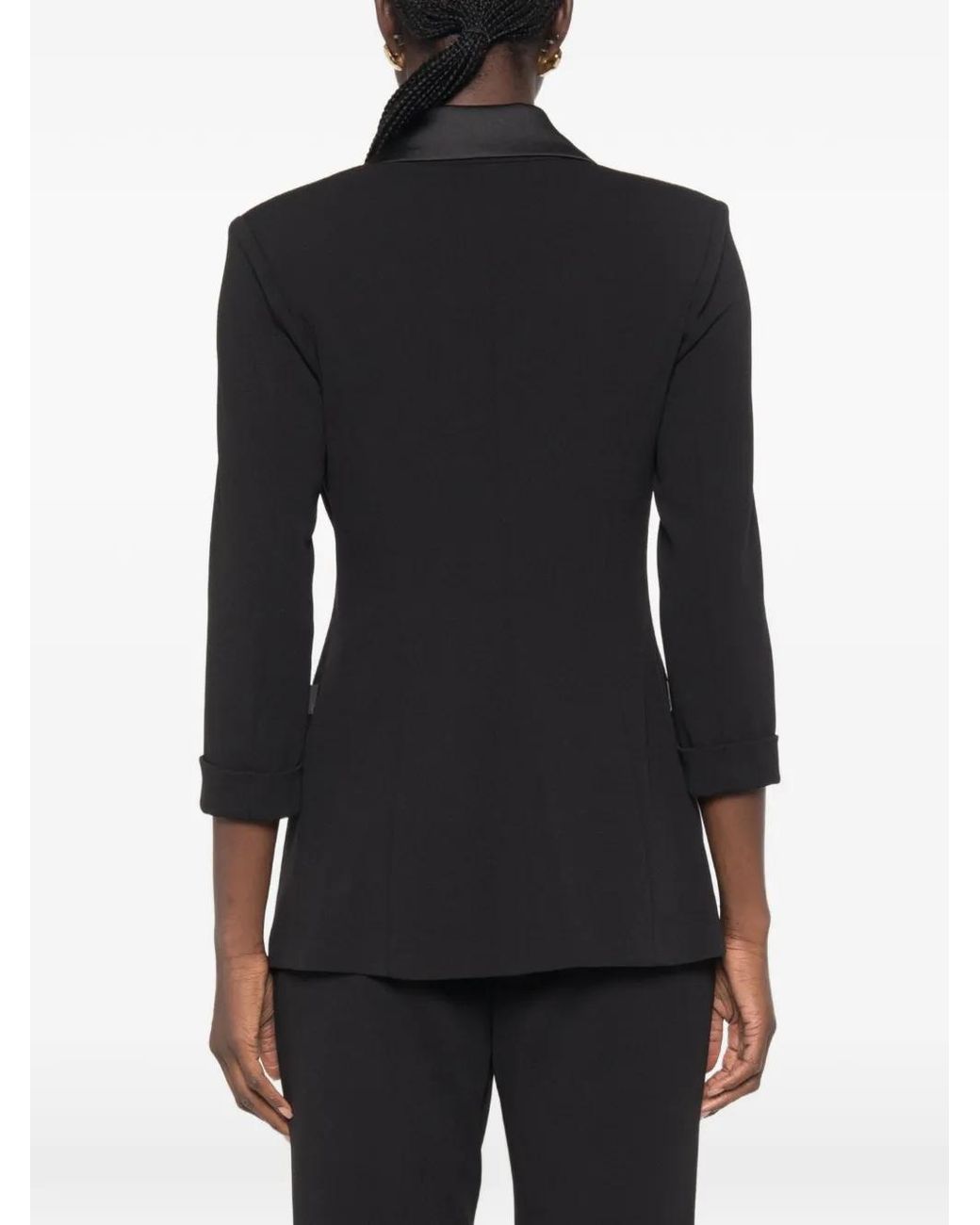 Imperial Black Double-Breasted Peak-Lapel Jacket