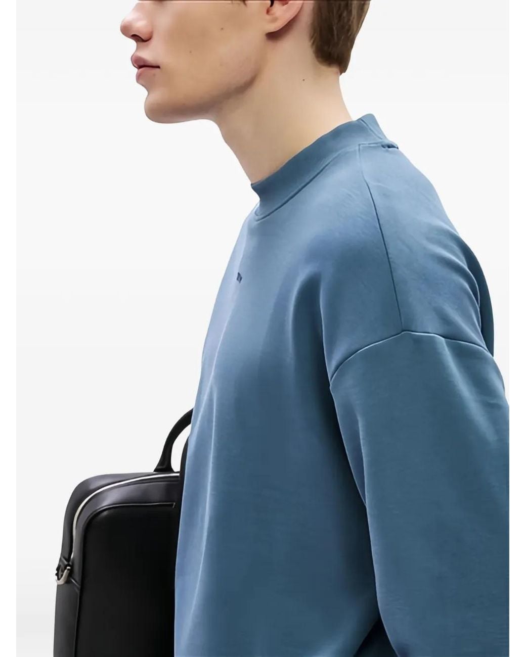 HUGO Blue Crew-Neck Sweatshirt for men