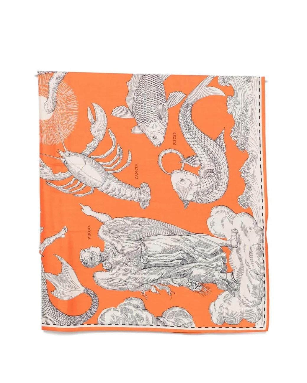 Inoui Edition Orange Astrological-Print Scarf
