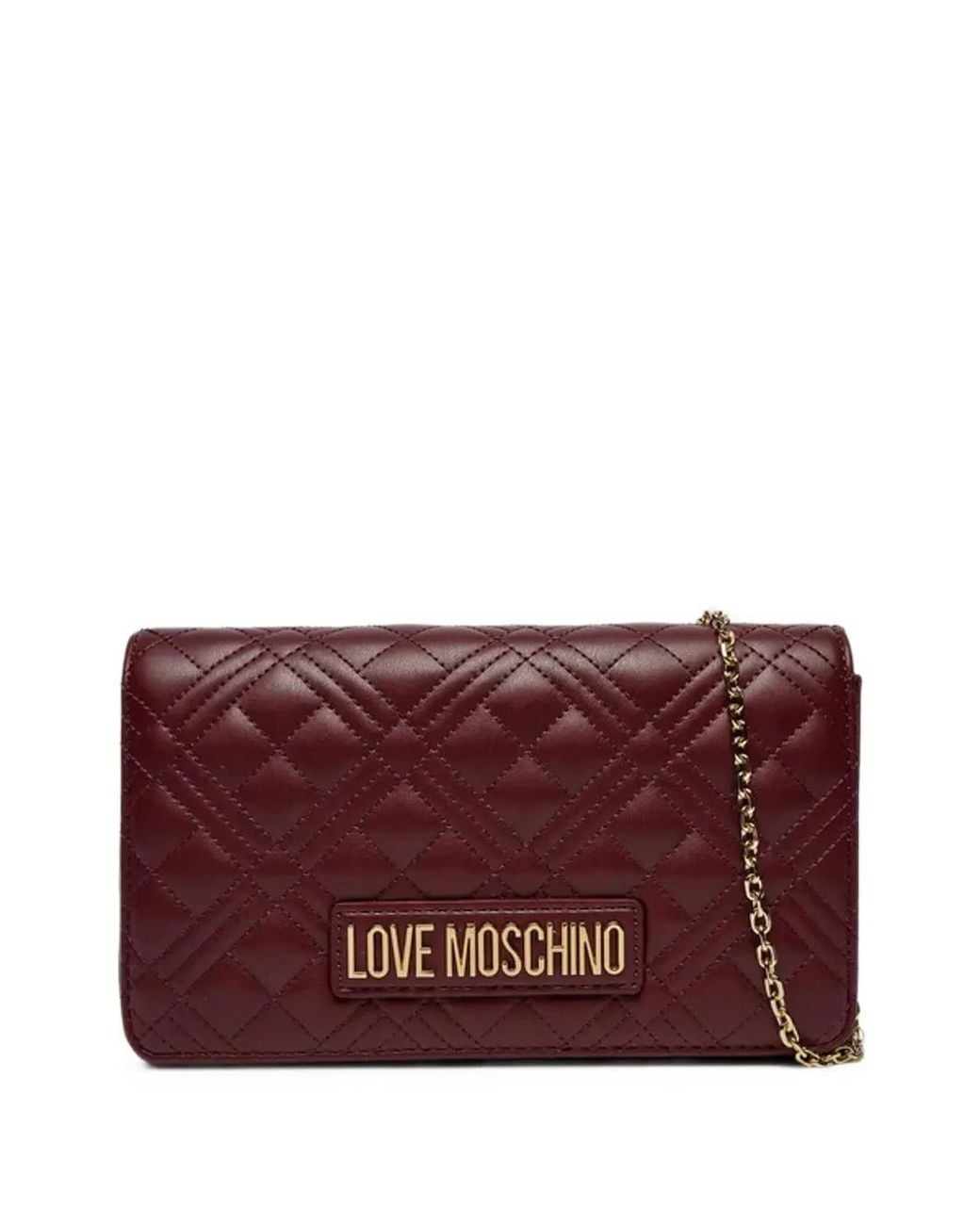 Love Moschino Purple Quilted Logo-Plaque Shoulder Bag