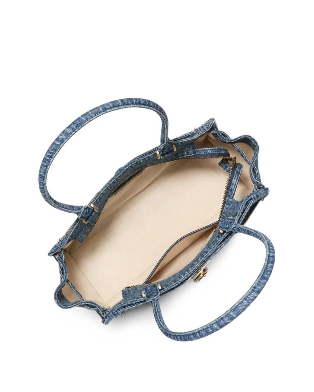 Michael Kors Blue Hamilton Moderne Small Washed Denim Satchel Bag