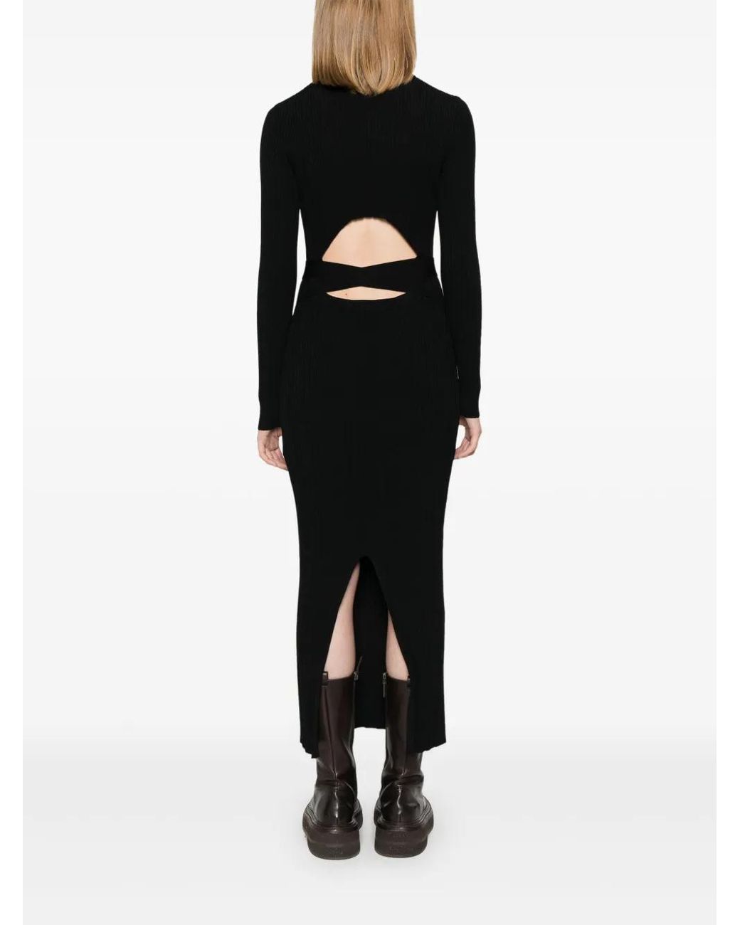 Twinset Black Cut-Out Maxi Dress