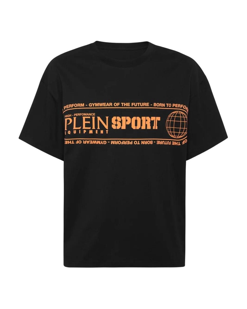 Philipp Plein Black Logo-Print Round-Neck T-Shirt for men
