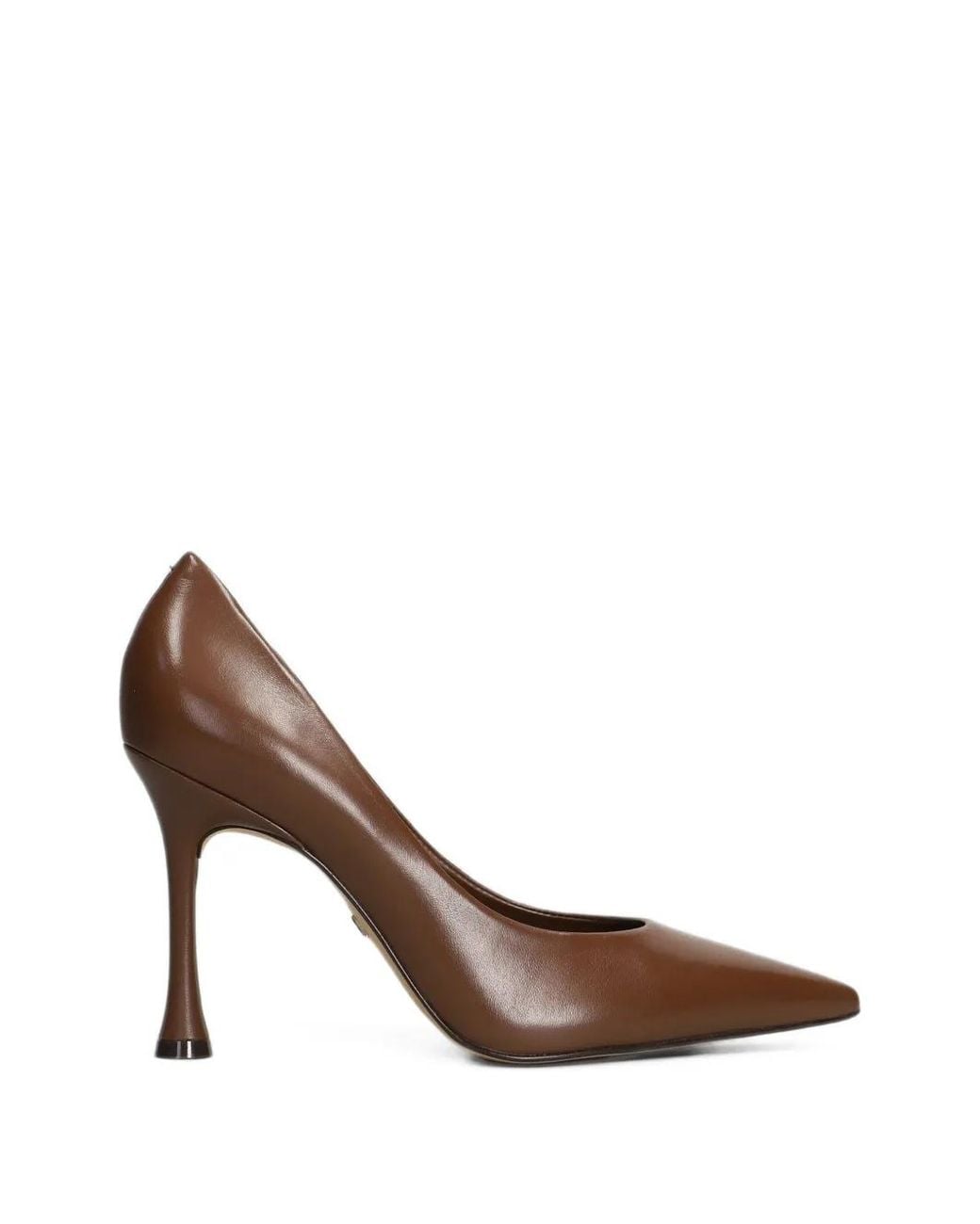 Carrano Brown Unique Pointed-Toe Heeled Pumps