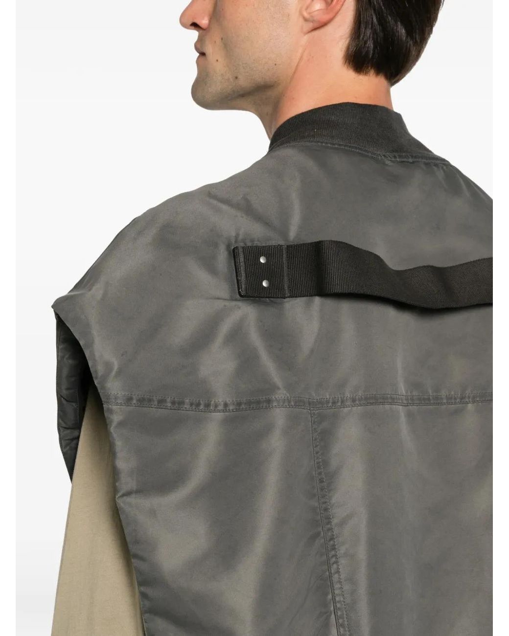 Rick Owens Gray Oversized Gilet for men