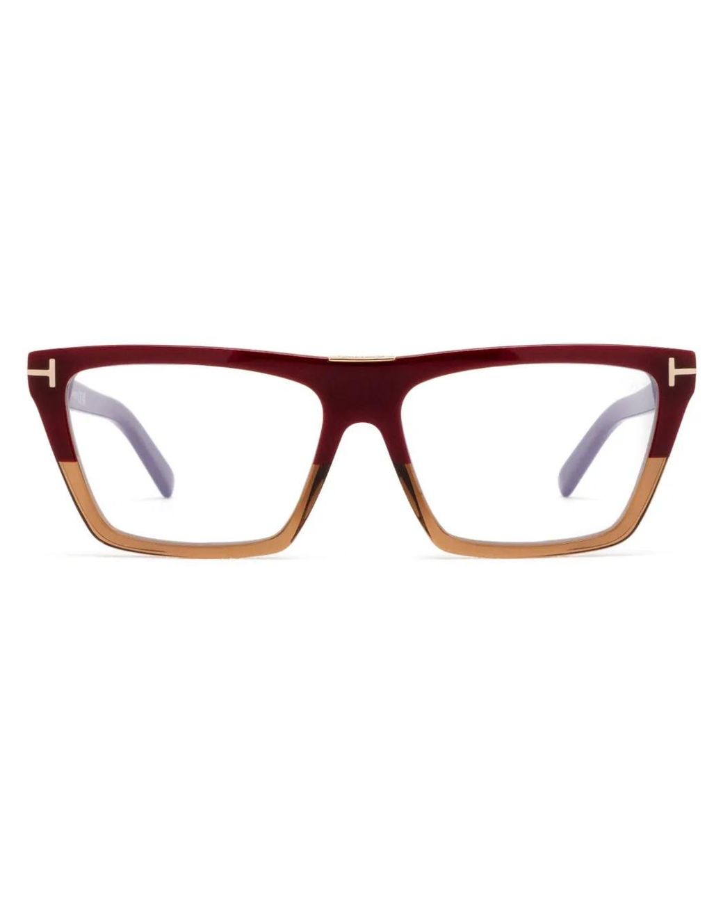 Tom Ford Brown Brille Mit Eckigem Gestell