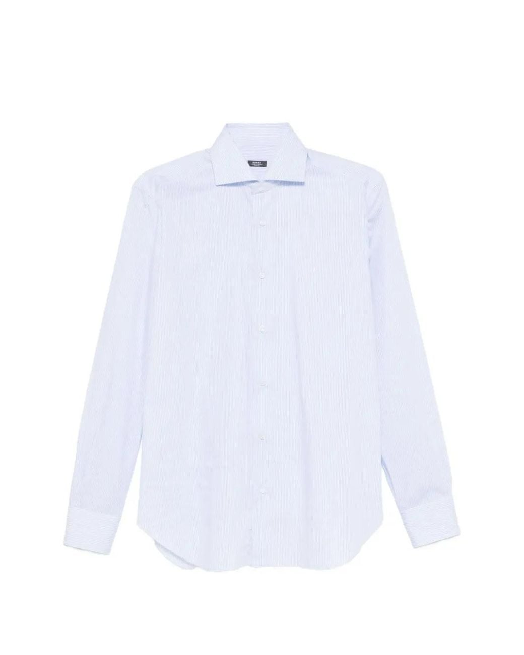 Barba Napoli White Striped Shirt for men