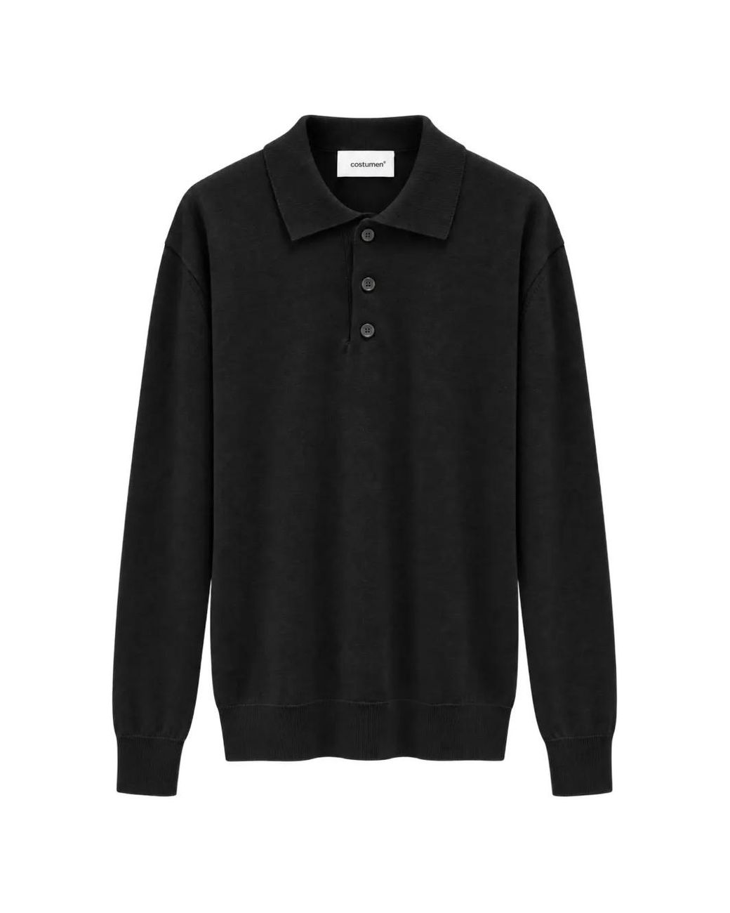 Costumein Black Pablo Wool Polo Shirt for men