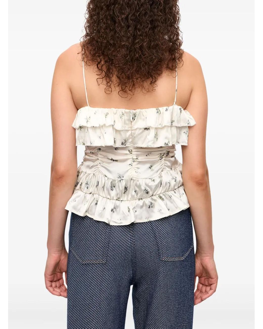 Ganni Gedrapeerde Top in het White