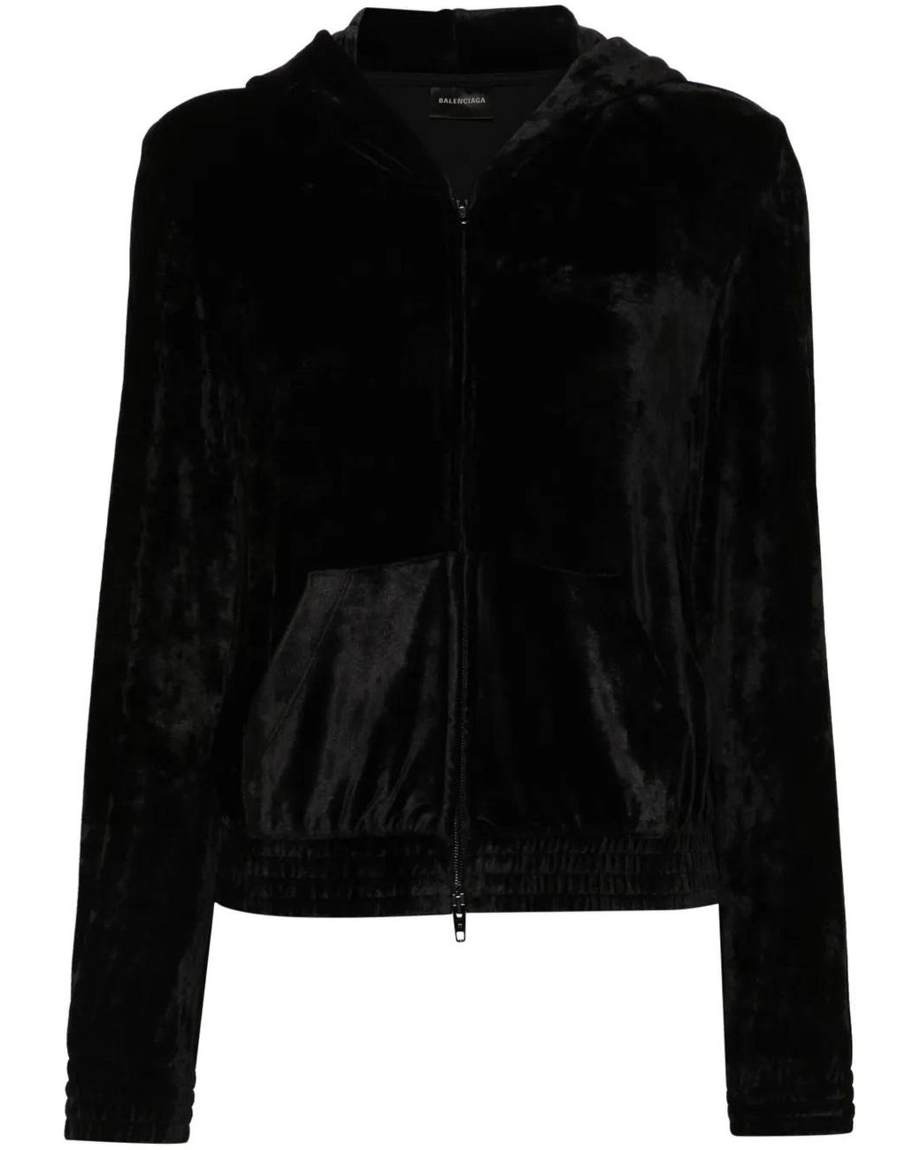 Balenciaga Blue Velvet Zip-Up Hoodie