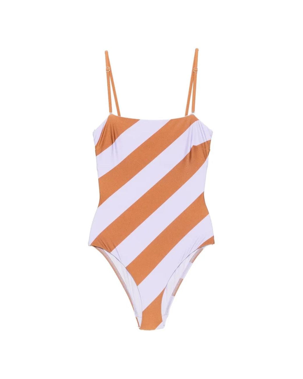 Zimmermann White Indra Stripe-Print Swimsuit