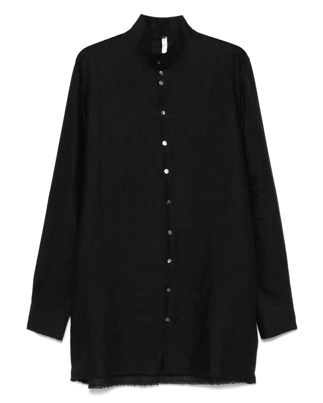 Label Under Construction Black Linen Shirt for men