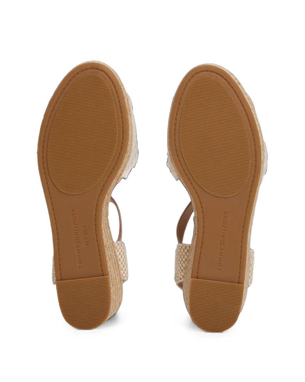 Tommy Hilfiger Natural Espadrilles Compensées À Finitions Franches