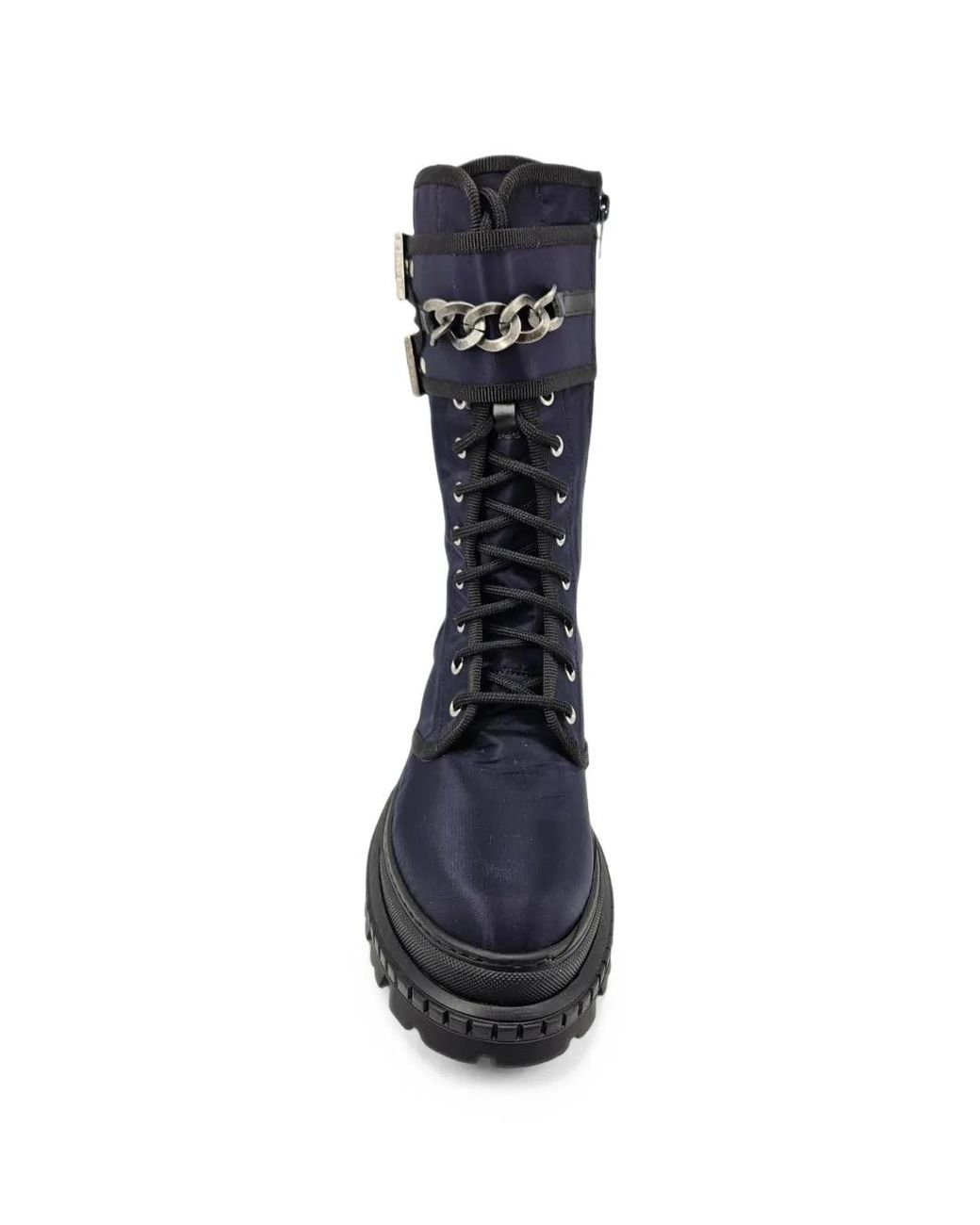 Madison Maison Black Buckled Chain-Detail Boots