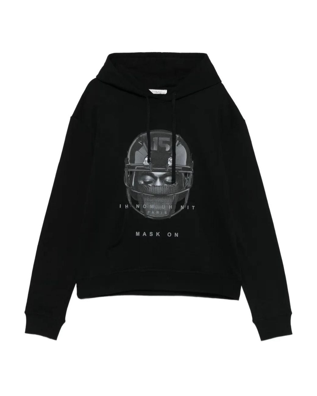Ih Nom Uh Nit Black Graphic-Print Hoodie for men