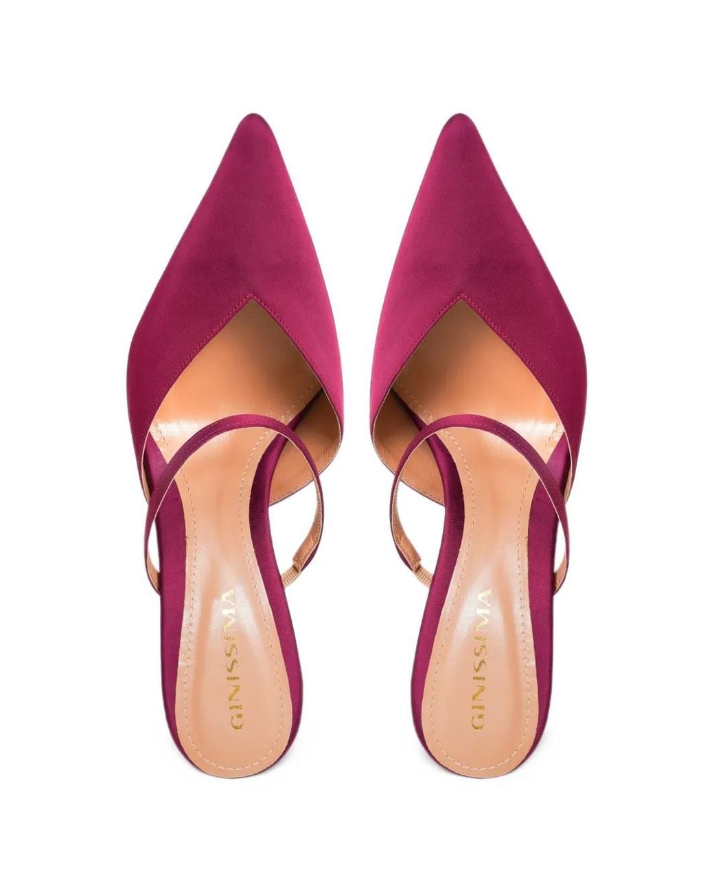 Ginissima Pink Agnes Pointed-Toe Mules