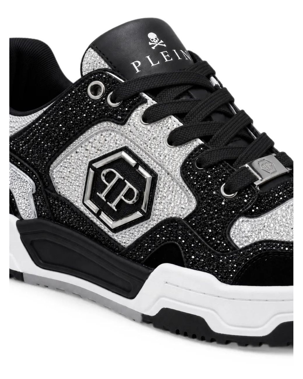 Philipp Plein Black Low-Top Predator V2 Strass Sneakers for men