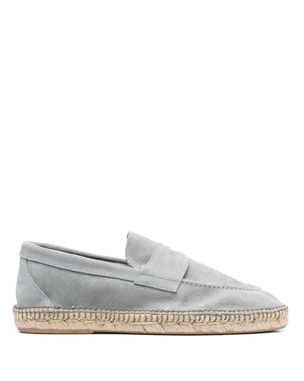Eleventy White Suede Penny Espadrilles