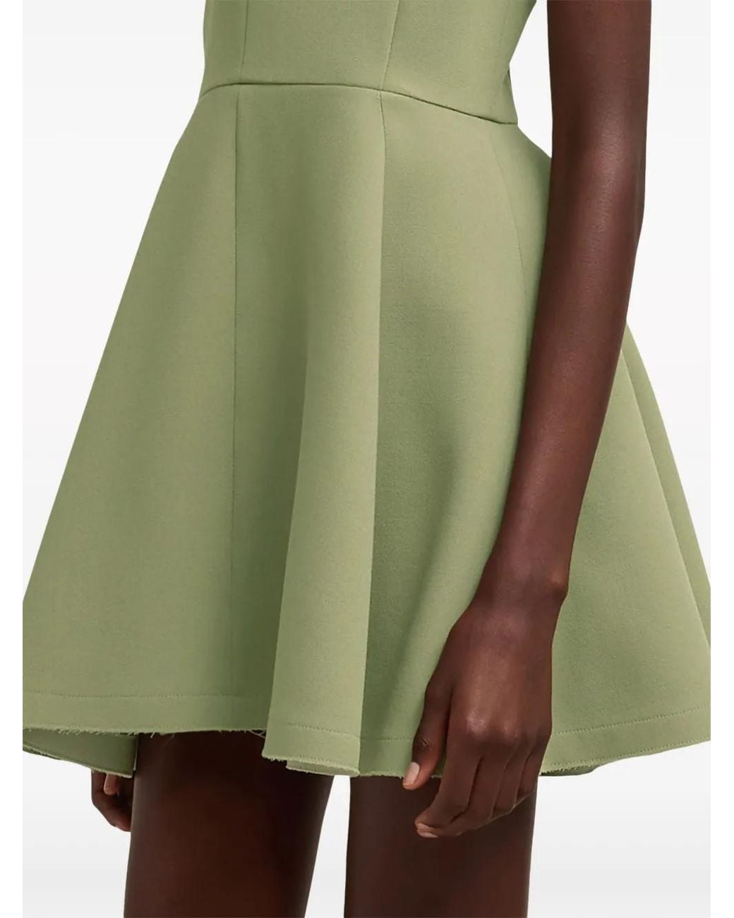 AMI Green Virgin-Wool Skater Minidress