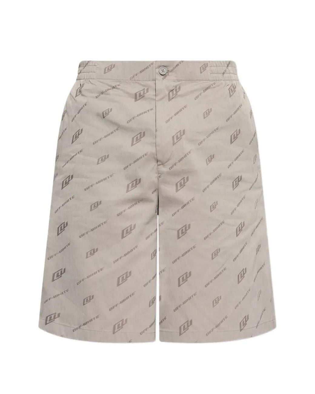 Off-White c/o Virgil Abloh Gray Logo-Pattern Shorts for men