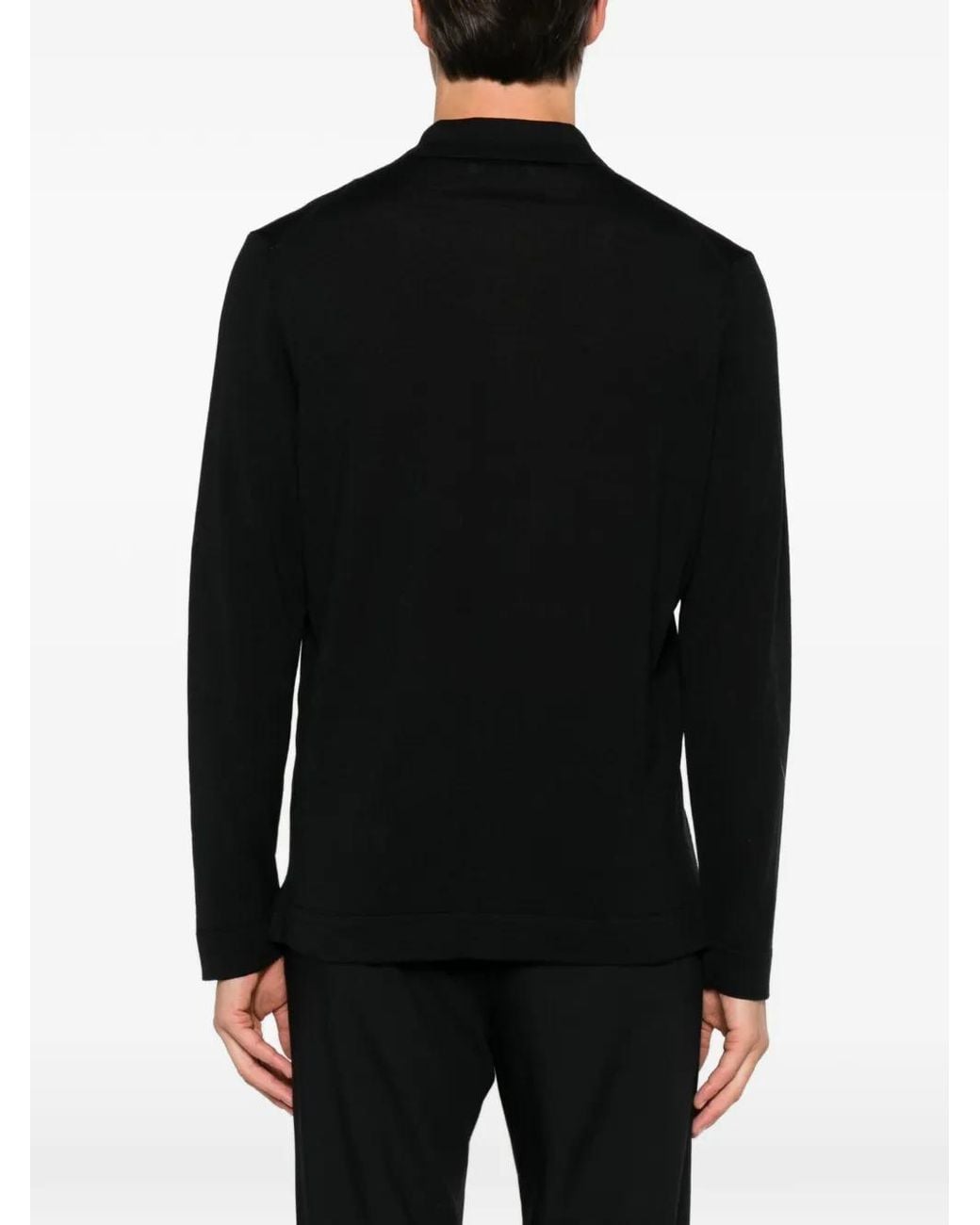 Gran Sasso Black Button-Up Wool Cardigan for men
