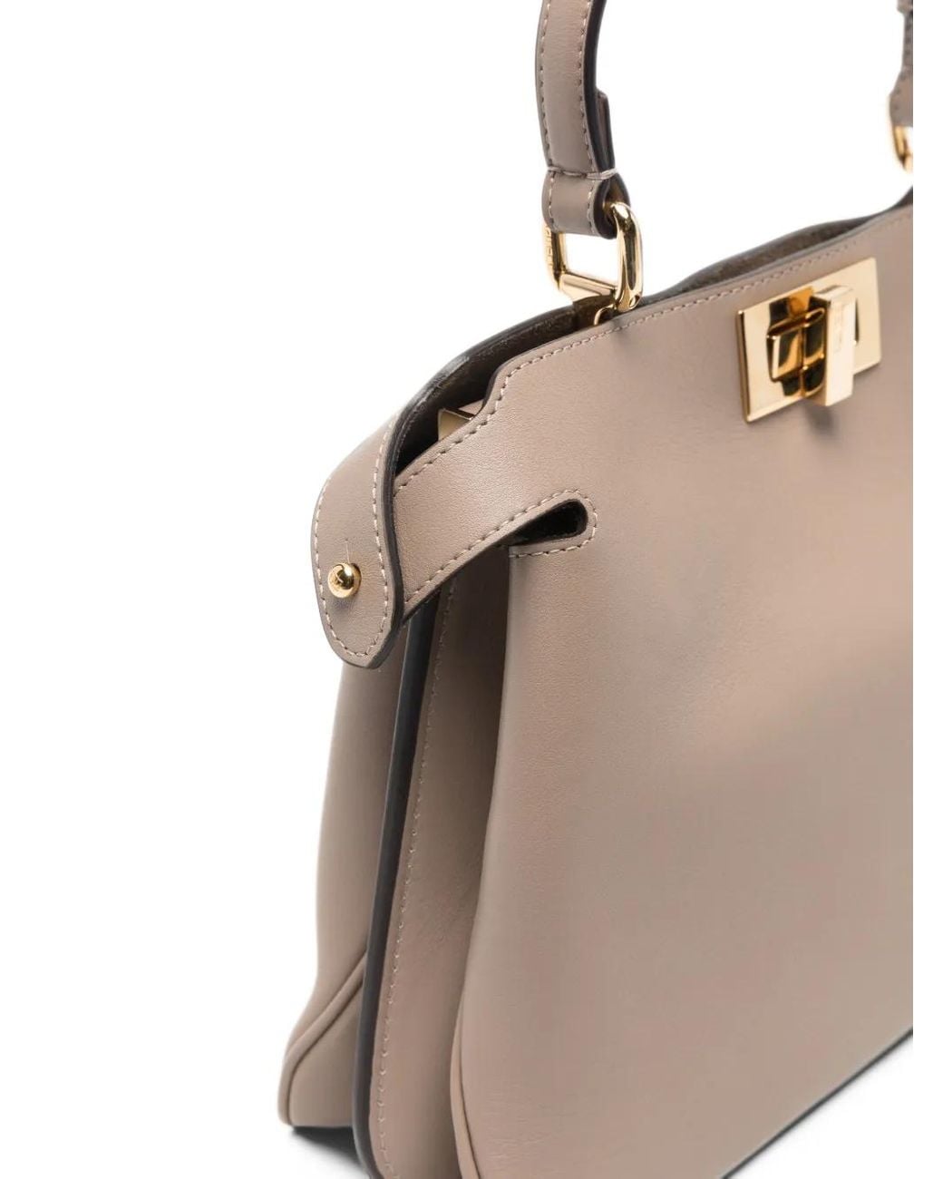 Fendi Natural Small Peekaboo Soft Tote Bag