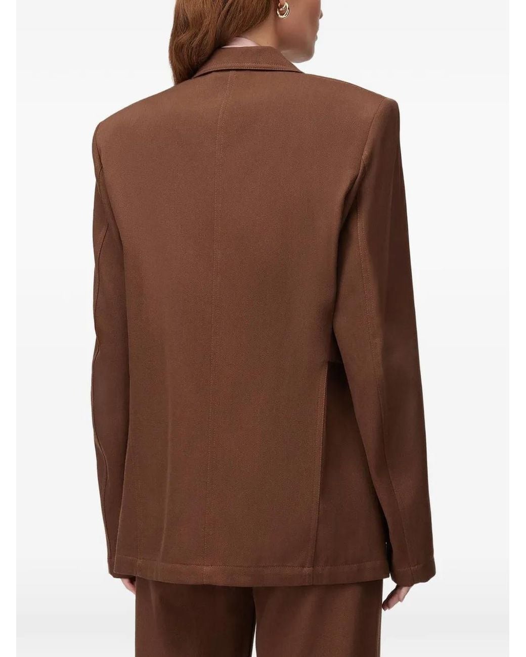 RETORI Brown Belted Denim-Effect Jacket