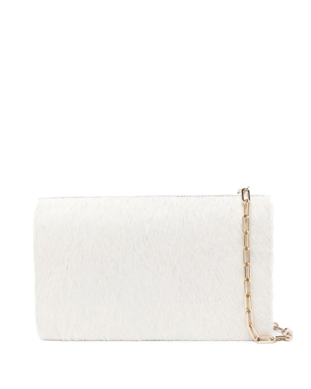 Calcaterra White Shearling Shoulder Bag