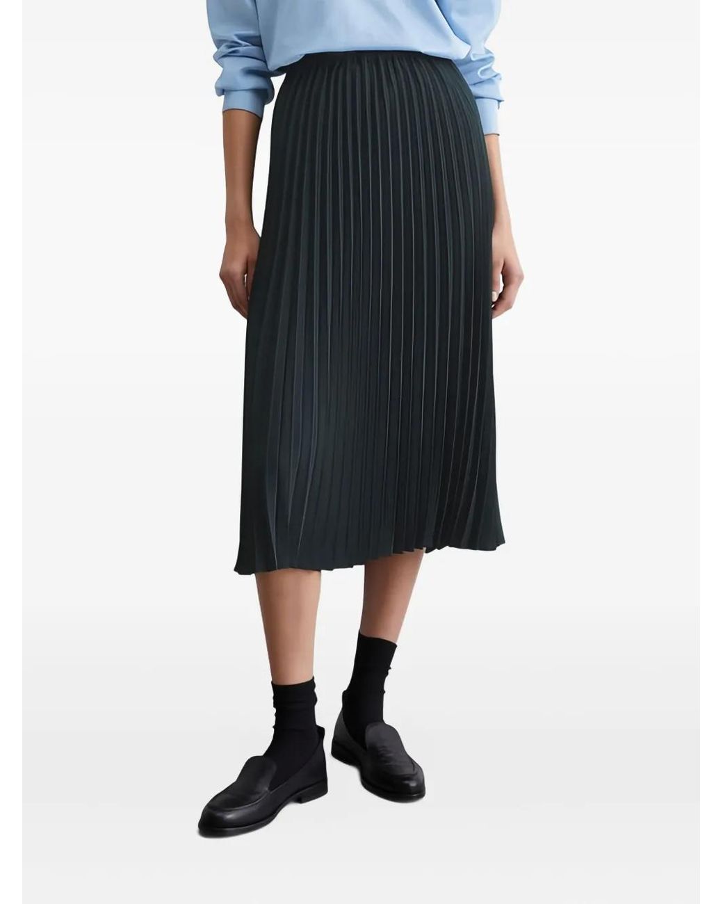 Marc O' Polo Black Pleated Midi Skirt