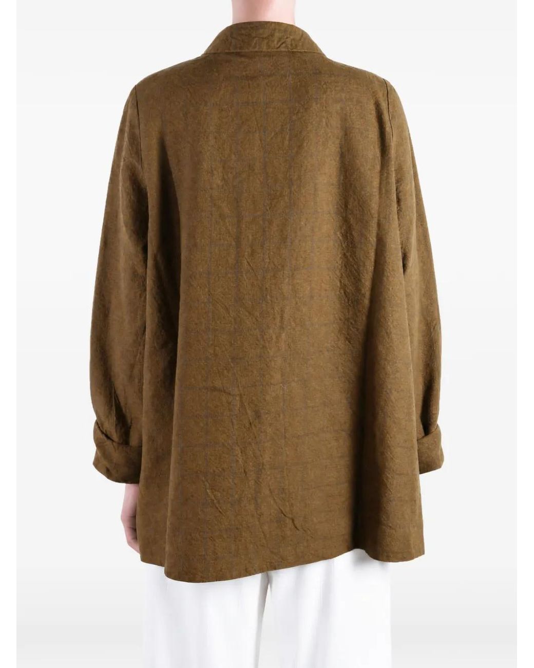 Casey Casey Natural Soleil Check-Pattern Button-Up Jacket