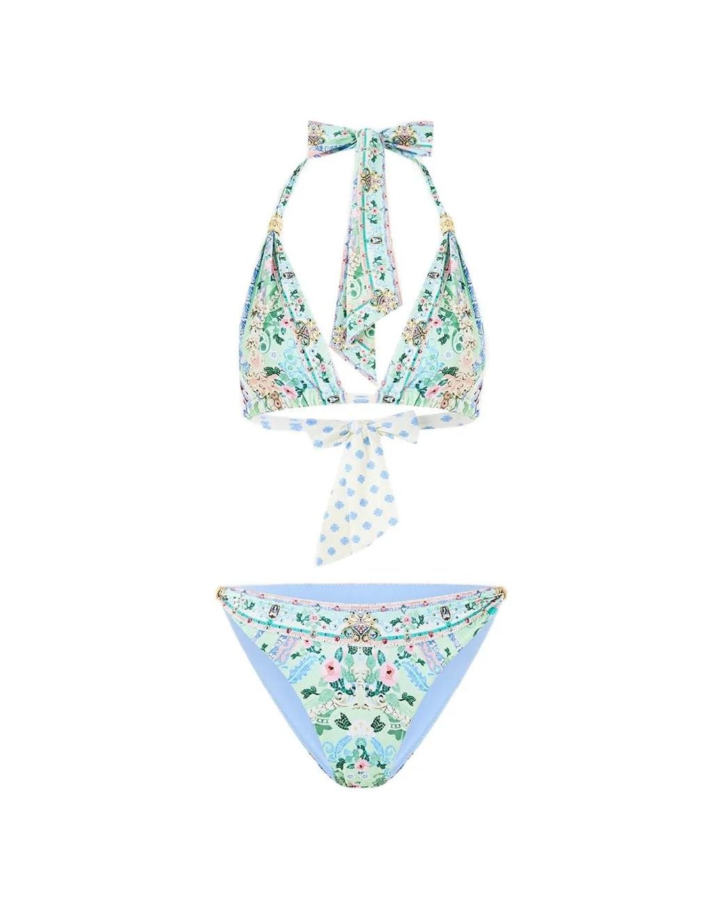 Camilla Blue Maillot De Bain Deux Pièces À Imprimé Graphique