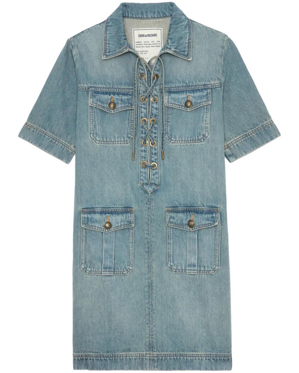 Zadig & Voltaire Blue Denim Mini Dress