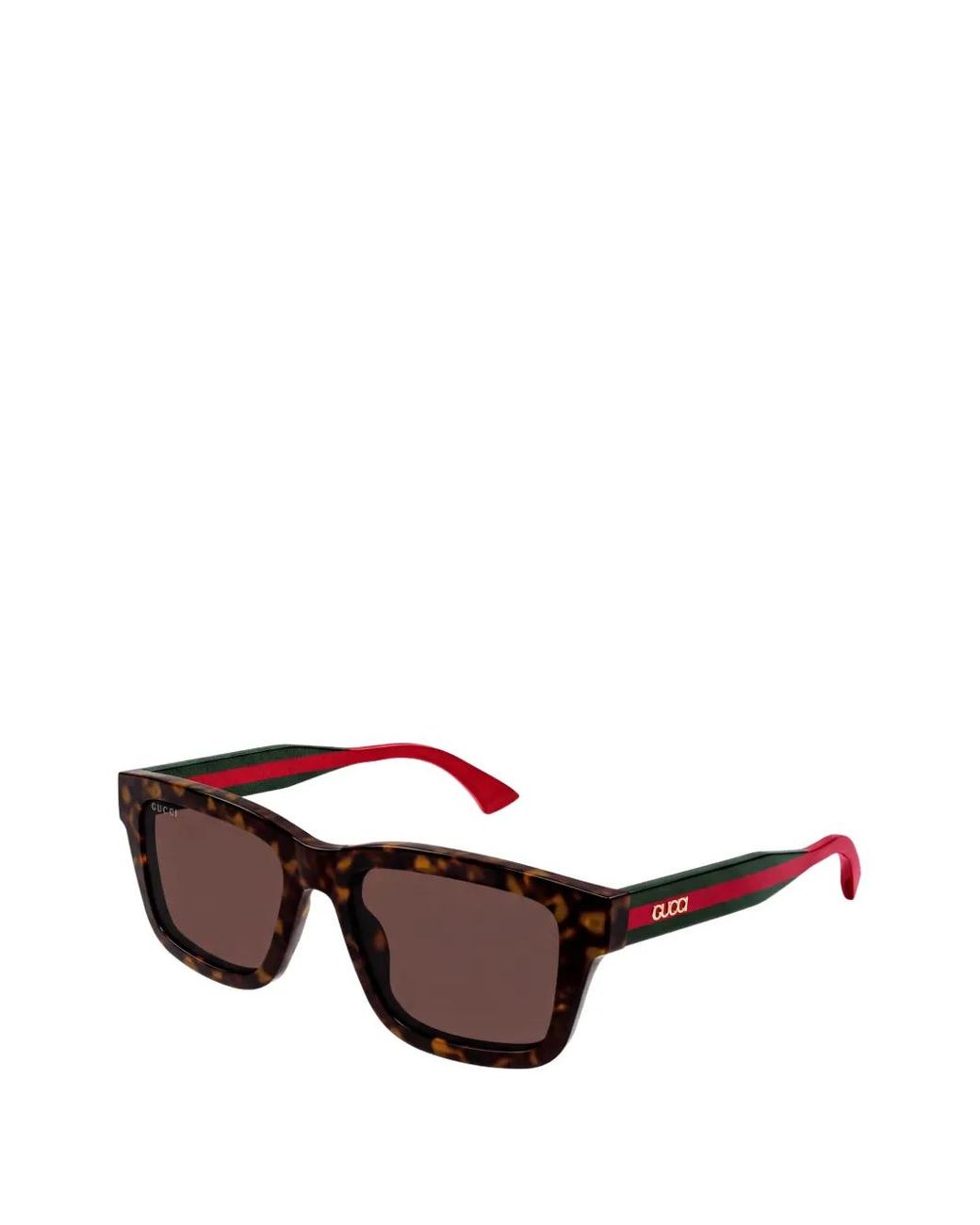 Gucci Brown Tortoiseshell-Effect Square-Frame Sunglasses