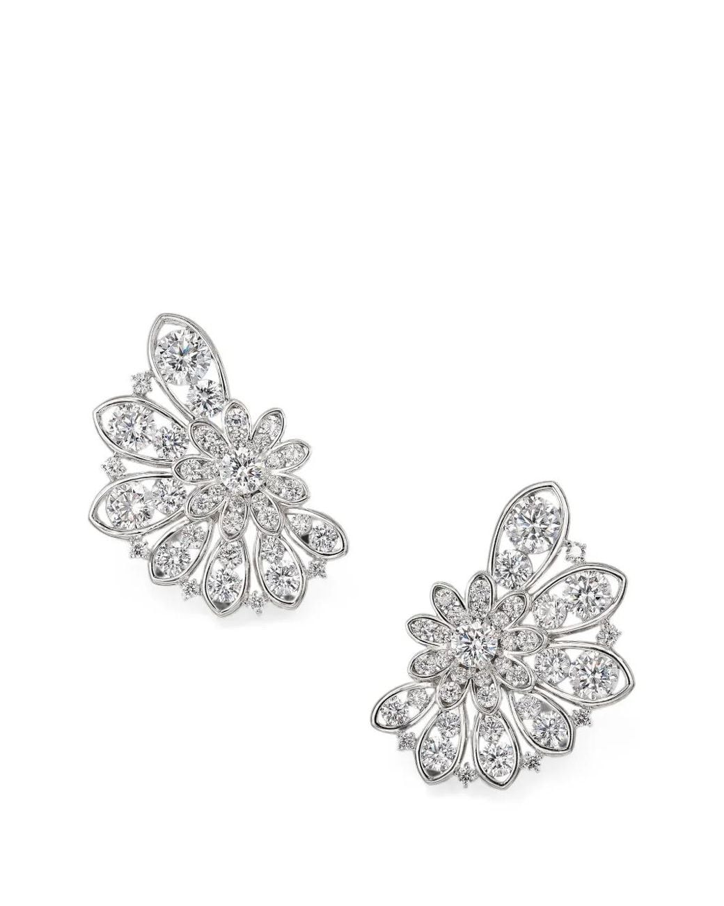 Anabela Chan White Boucles D'Oreilles Pinecone Serties De Diamants
