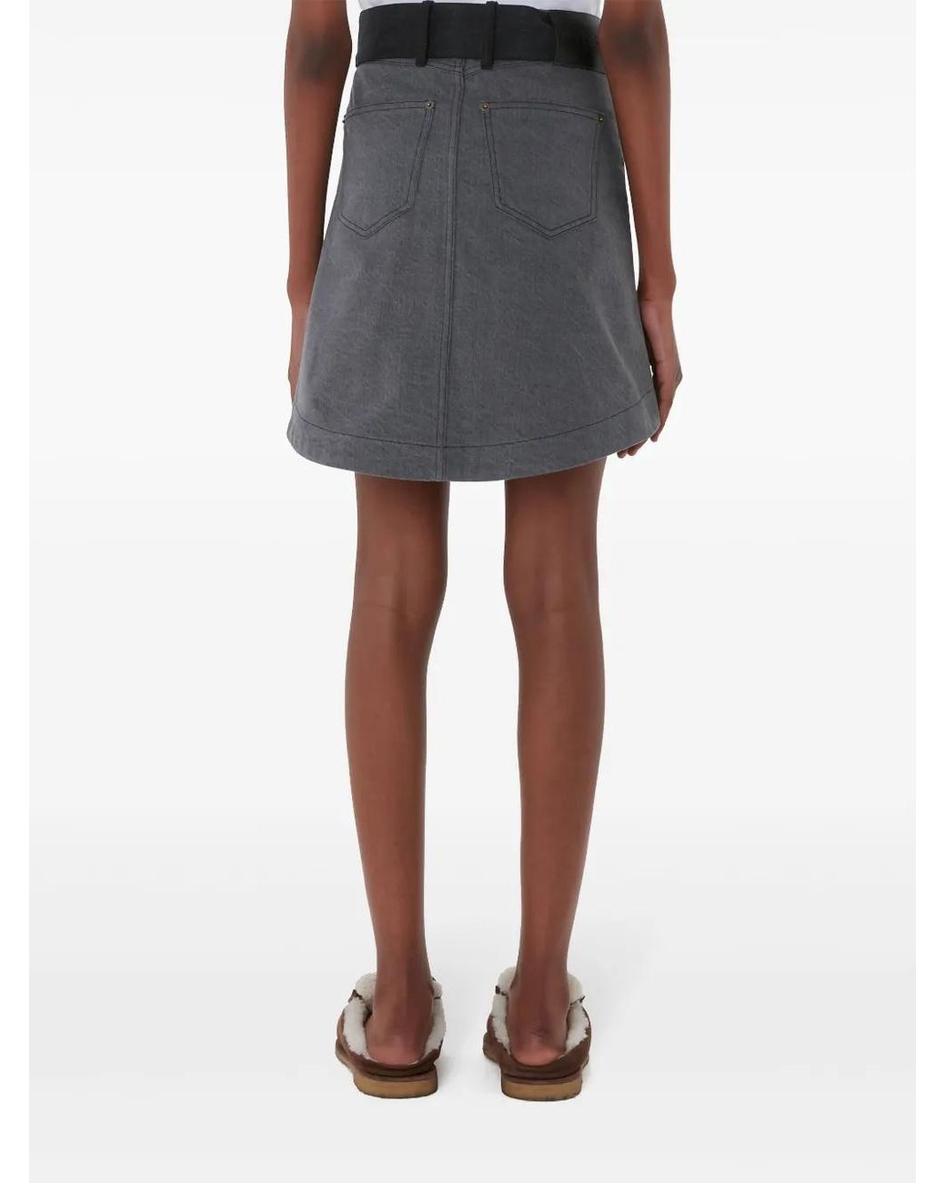 J.W. Anderson Black Panelled Mini Denim Skirt