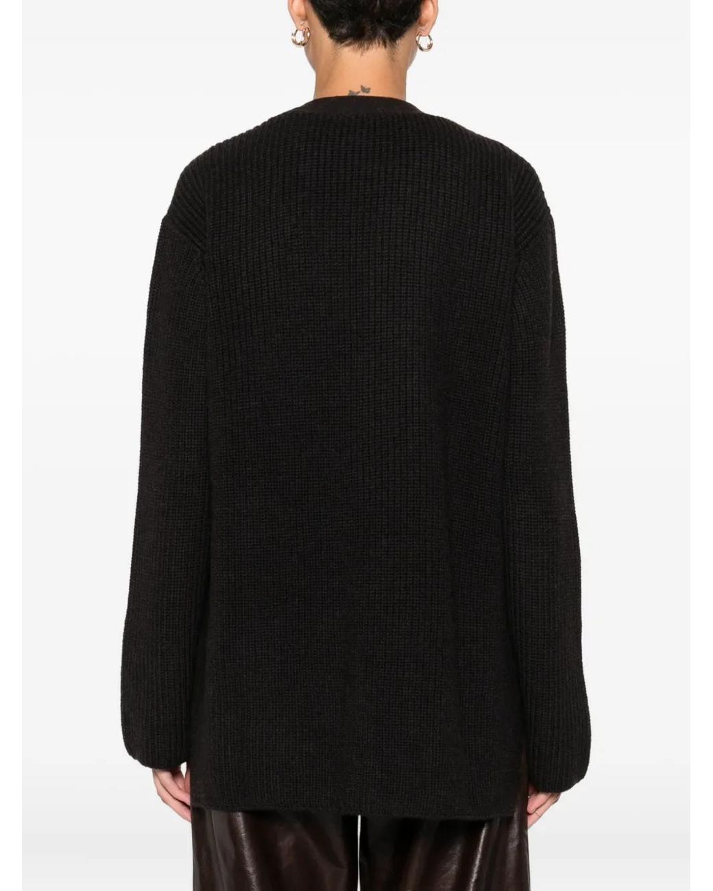 P.A.R.O.S.H. Black Geknöpfter Cardigan Mit Aufgesetzten Taschen