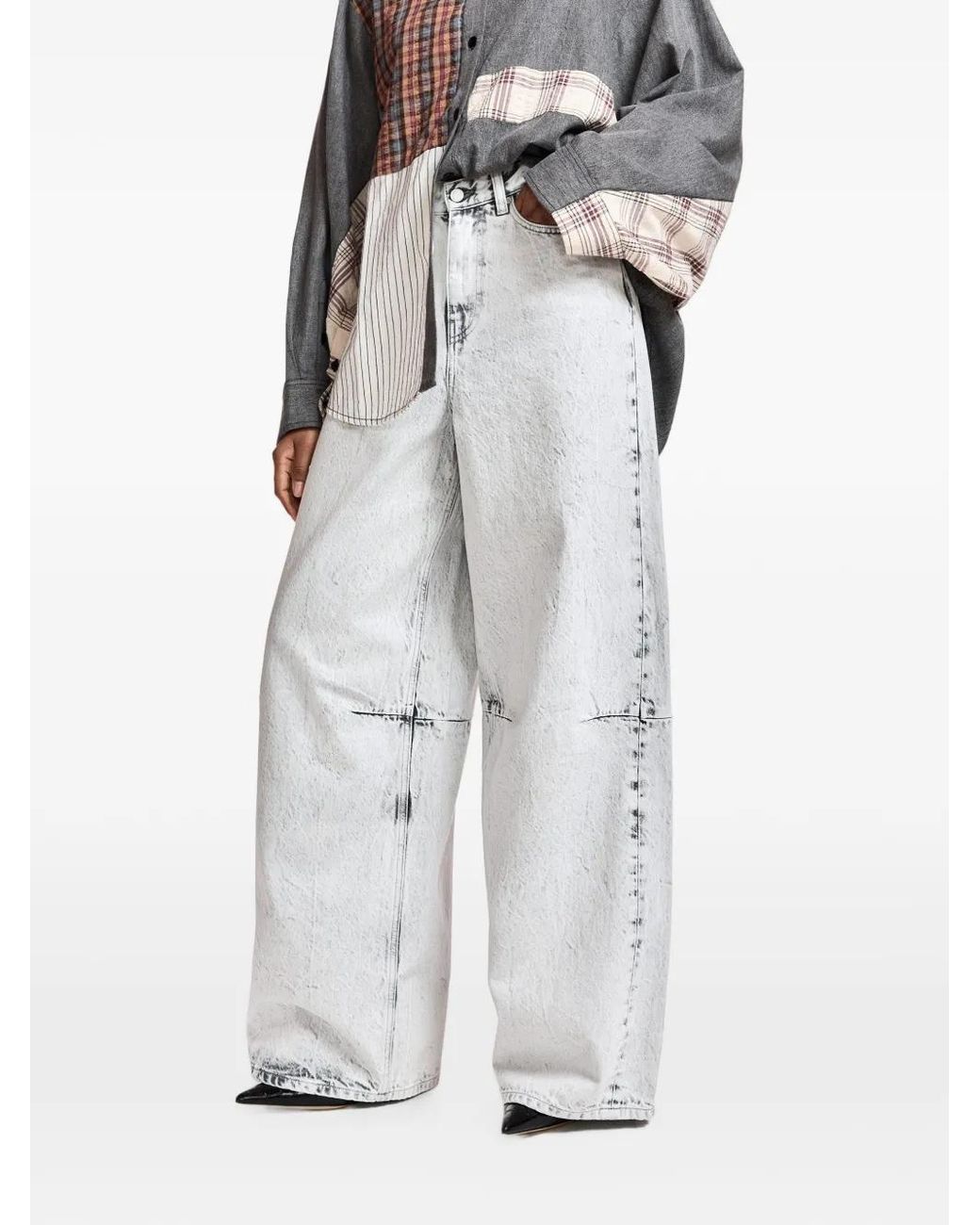 Essentiel Antwerp White Kadi Dirty-Effect Jeans