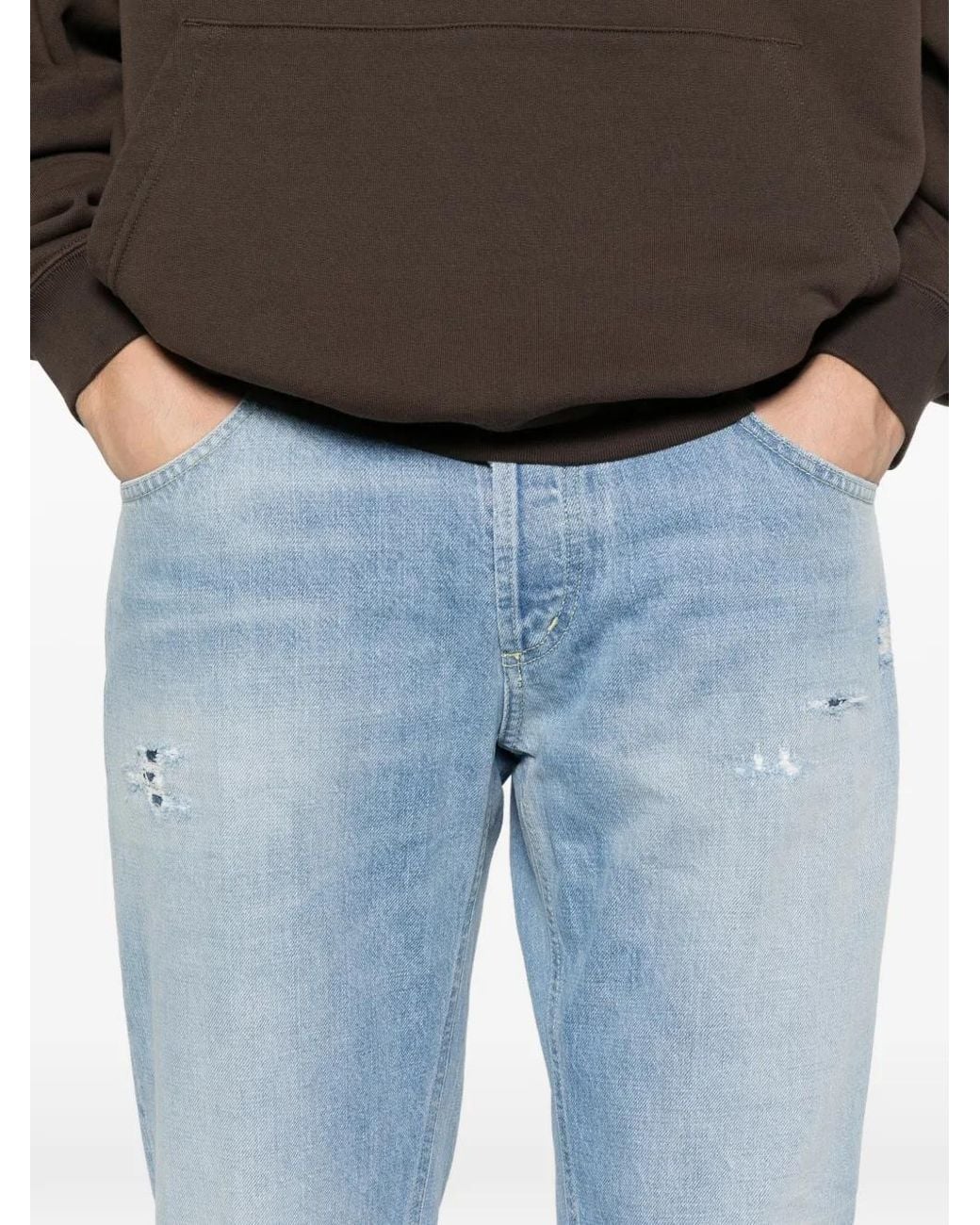 Dondup Blue Brighton Distressed Jeans for men