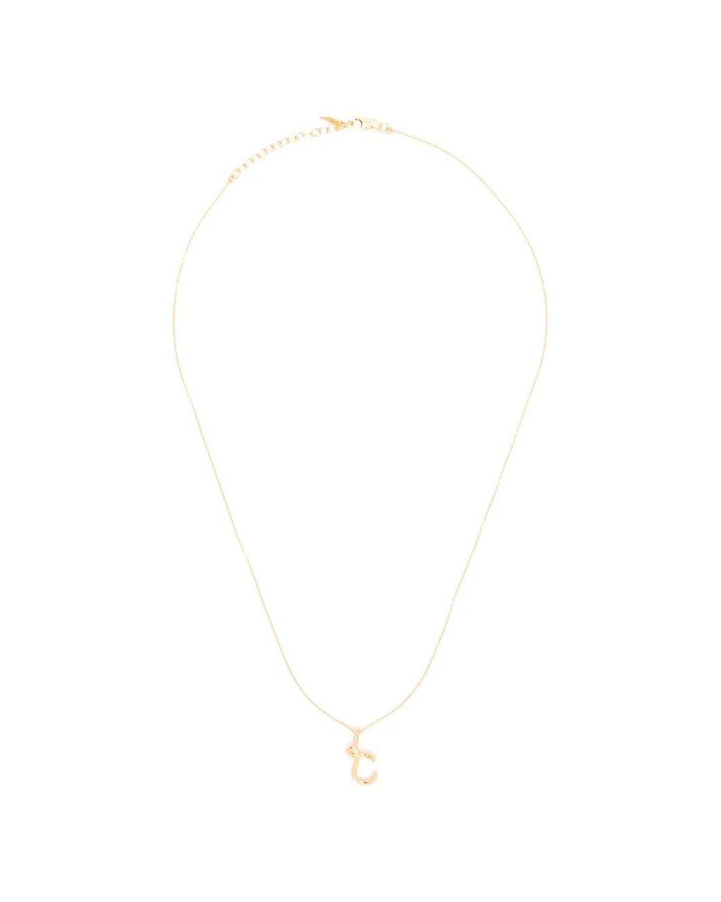 Missoma White Mini Curly Molten Initial Necklace