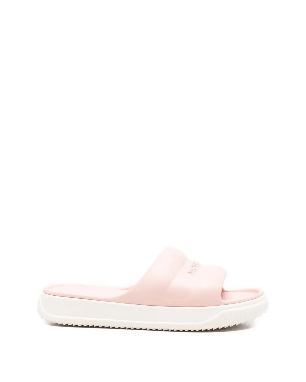 Moncler Pink Altive Logo-Embossed Slides