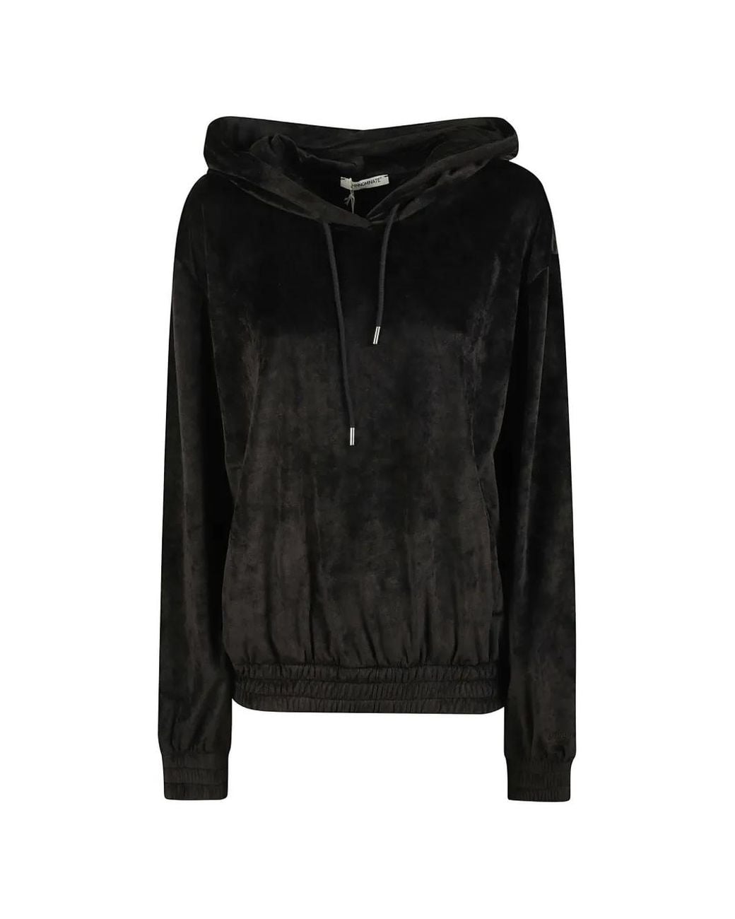 hinnominate Black Felpa Velour Drawstring Hoodie
