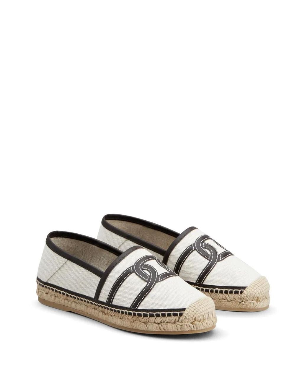 Tod's Natural Kate Chain-Pattern Espadrilles