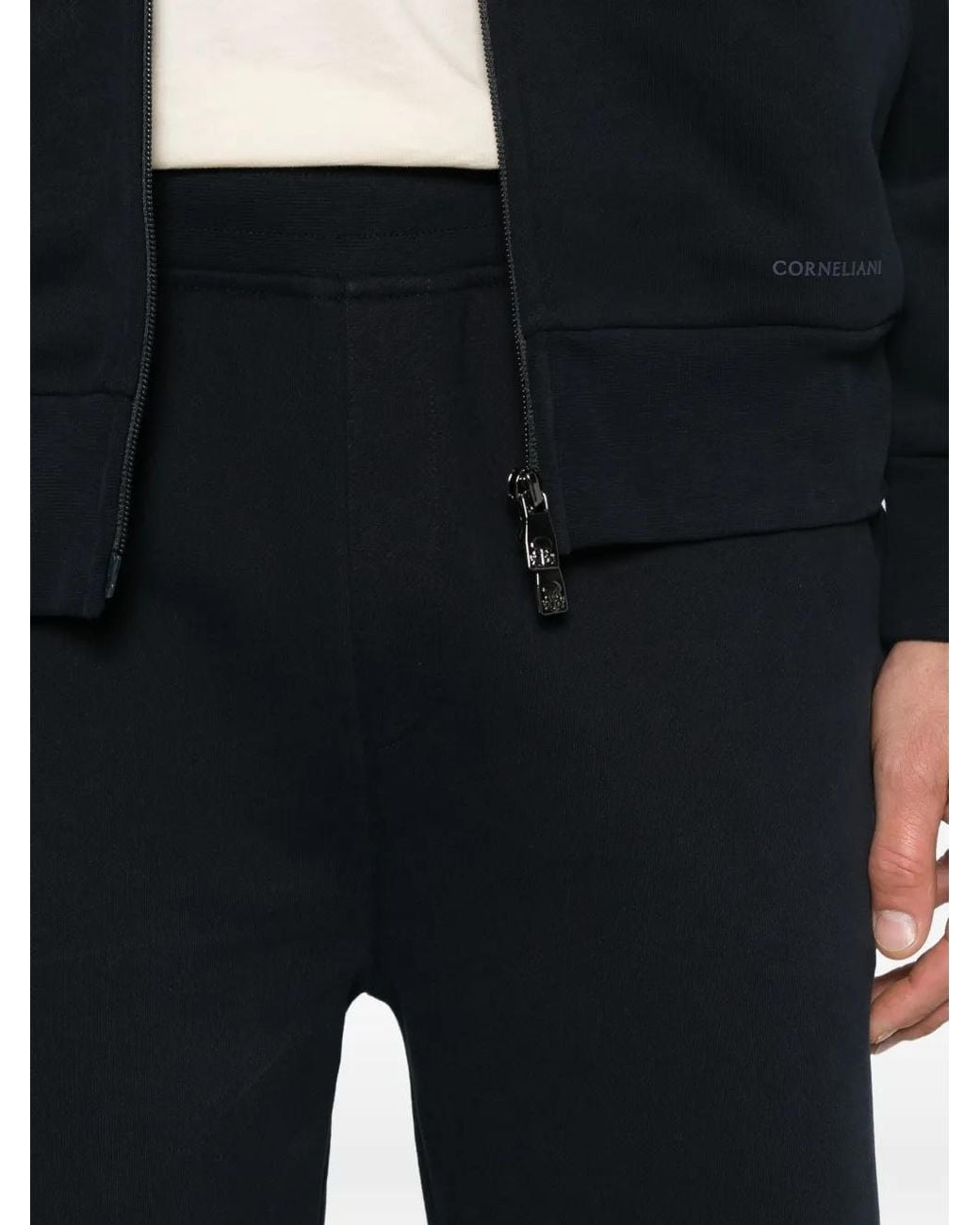Corneliani Black Elasticated-Waistband Track Pants for men